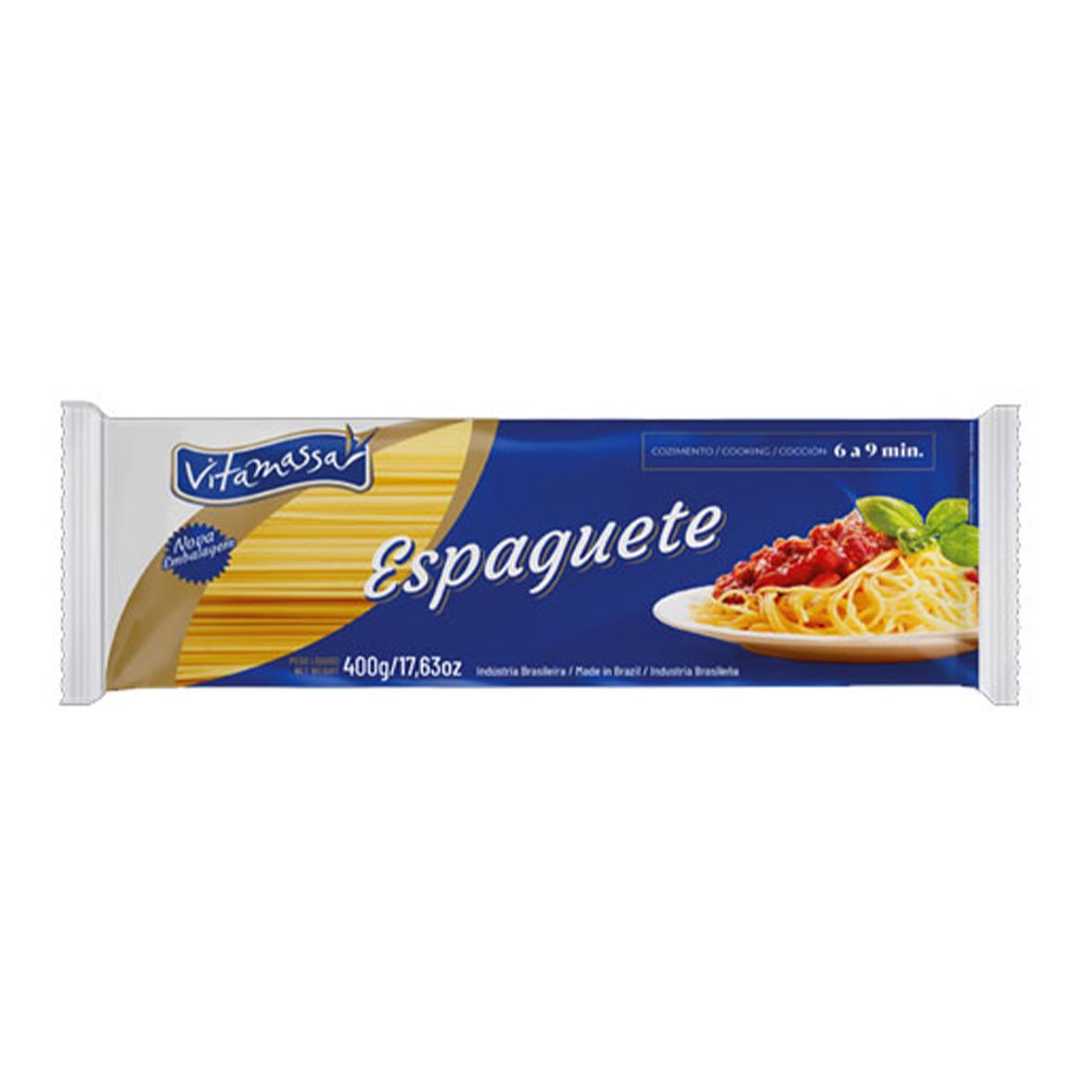 Macarrão Vitamassa Espaguete Fardo Com 24 400g