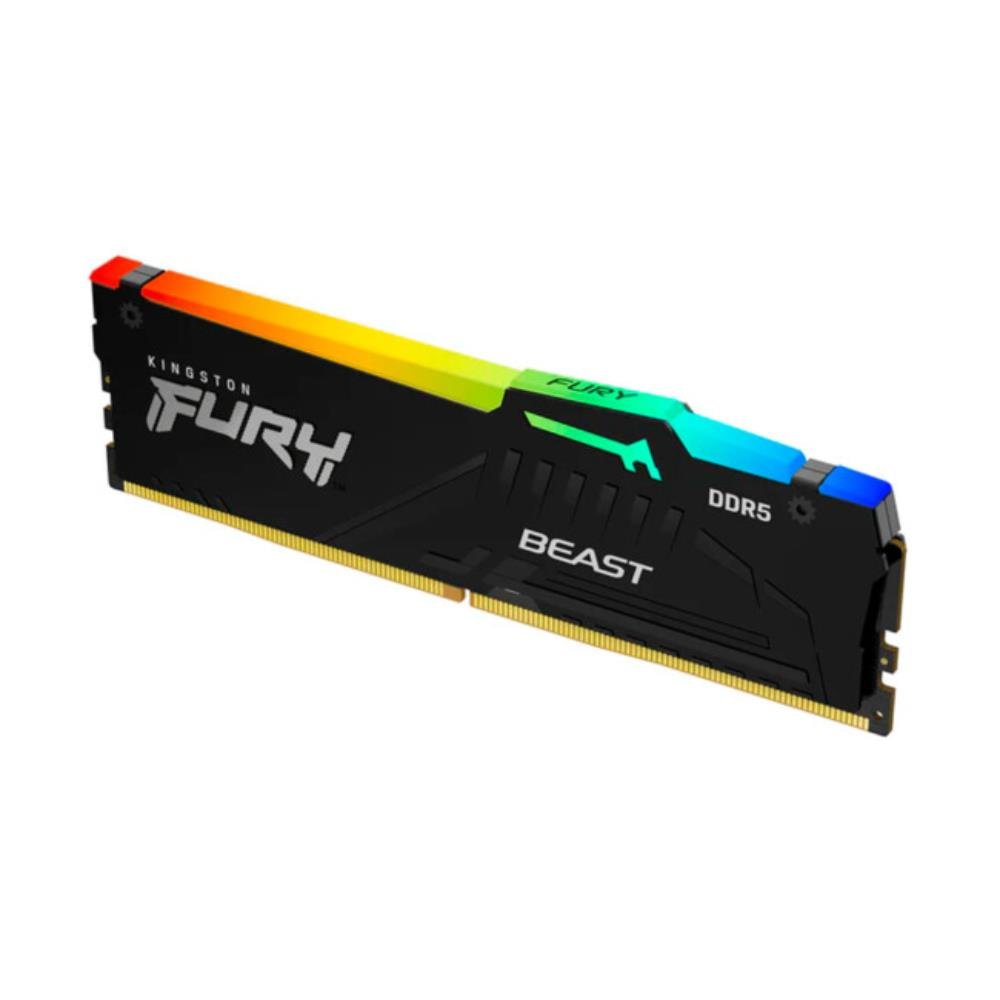 Memória RAM 16gb DDR5 Kingston Fury Beast RGB, 6000MTs, CL36, Preto, KF560C36BBEA/16