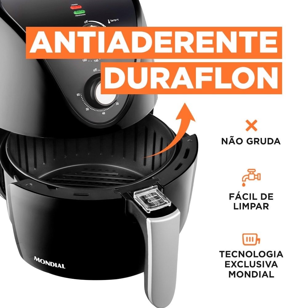 Fritadeira Air Fryer Mondial  AF-31 - 1500W, 3,5 Litros,  Preto, 110V