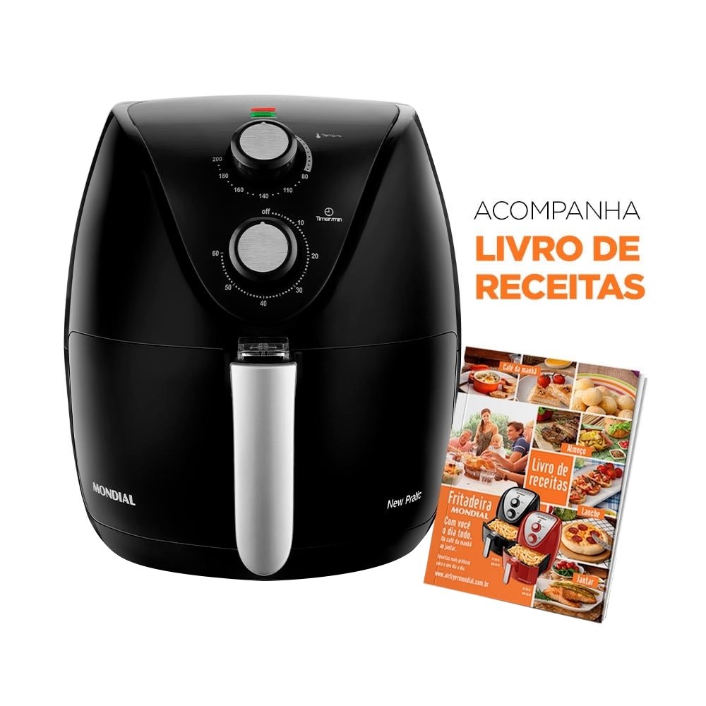 Fritadeira Air Fryer Mondial AF-31, 1500W, 3,5 Litros, Preto, 220V
