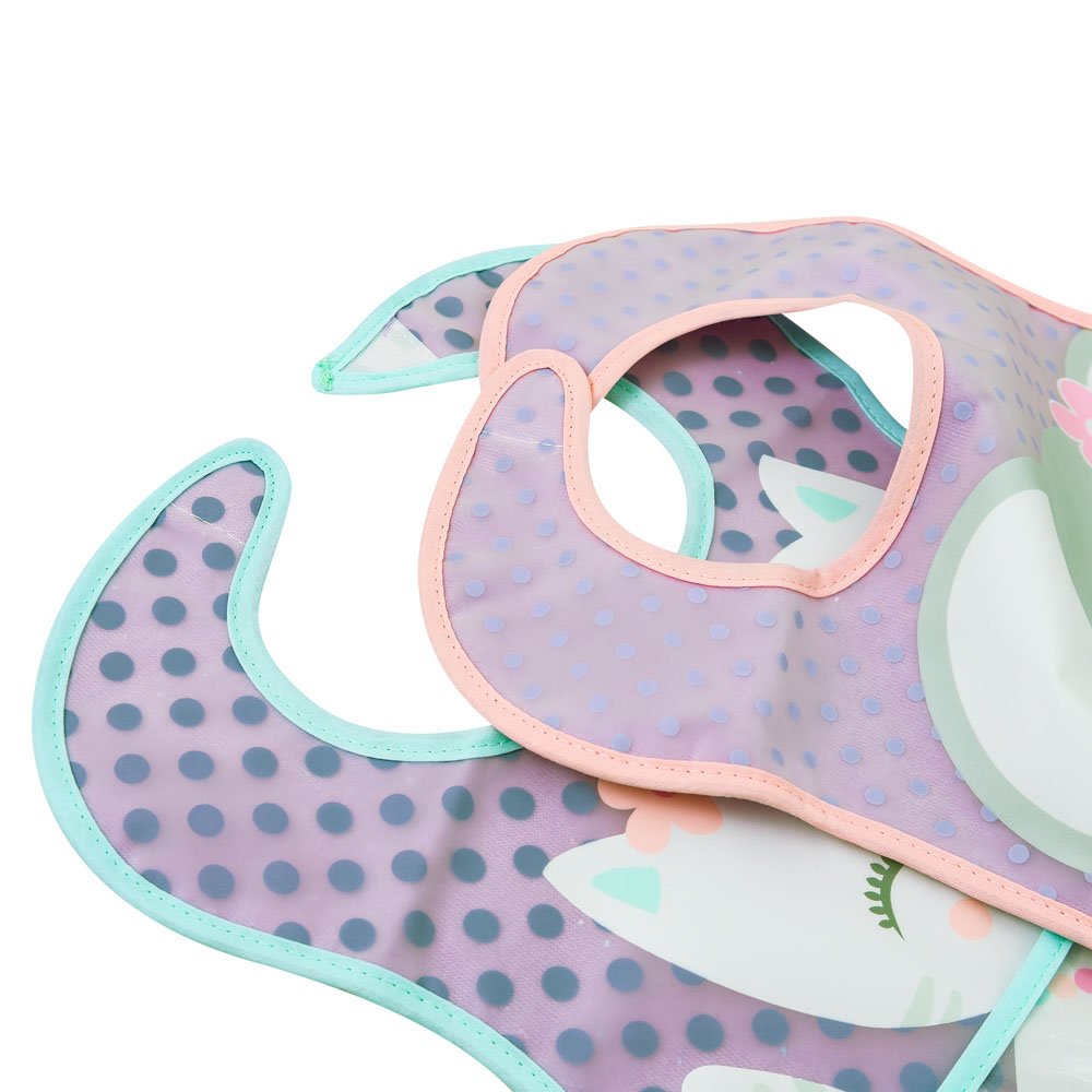 Kit 2 Babadores Impermeável Elefante/Gato Clingo