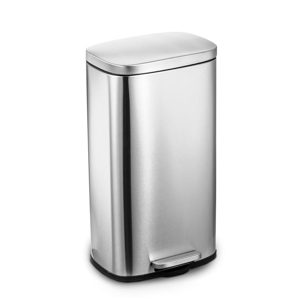 Lixeira Com Pedal Inox Quadrada 30Lt Mood Nobre