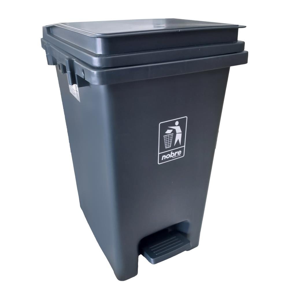 Lixeira Plastica Com Pedal 15 L Cinza Nobre
