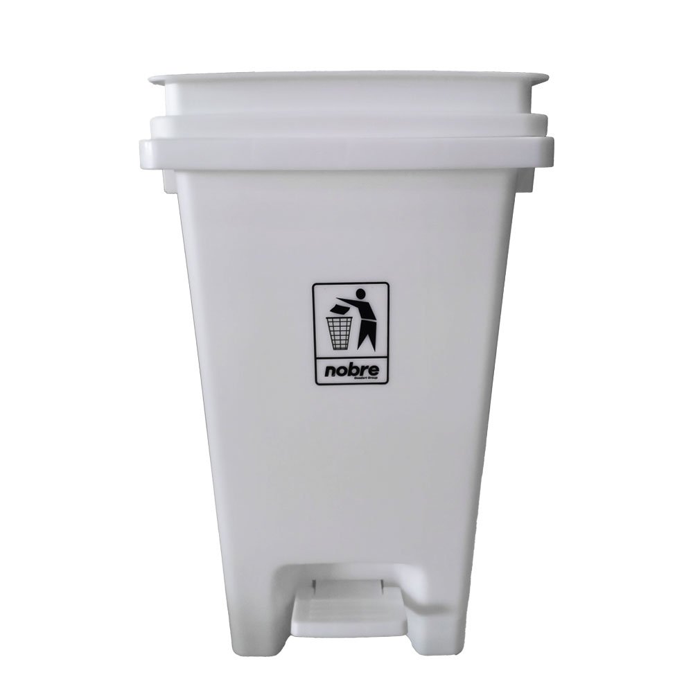 Lixeira Plastica Com Pedal 15 L Branca Nobre