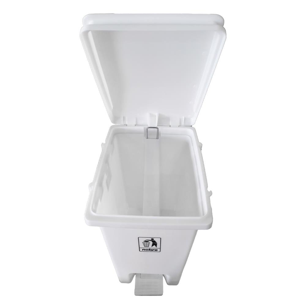 Lixeira Plastica Com Pedal 15 L Branca Nobre