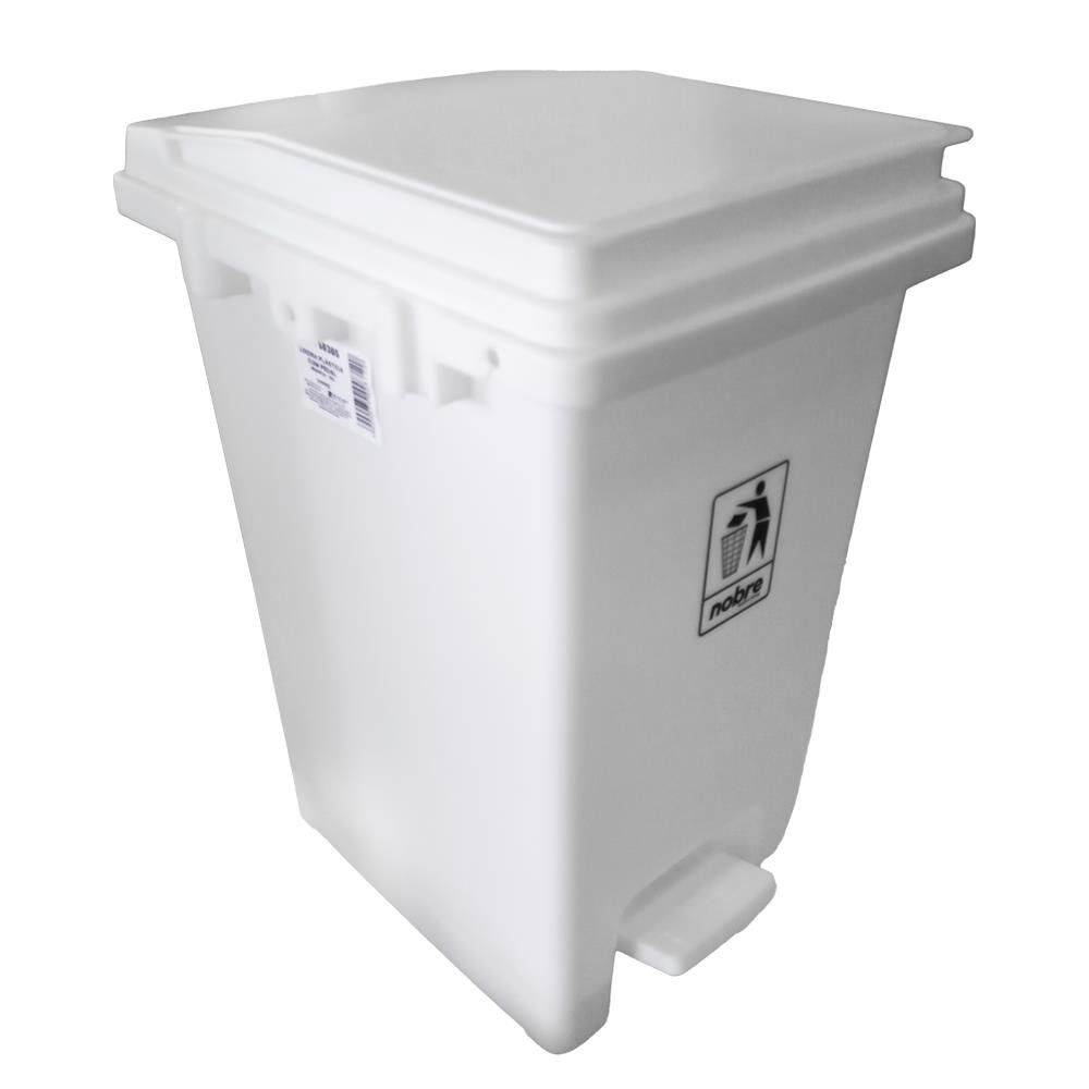 Lixeira Plastica Com Pedal 15 L Branca Nobre