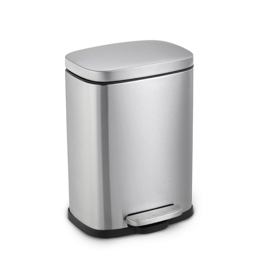 Lixeira inox Retangular Com Pedal 20 Litros Escovado Mood