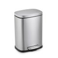 Lixeira inox Retangular Com Pedal 20 Litros Escovado Mood