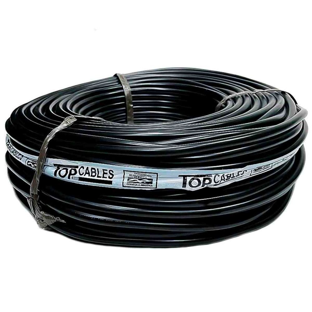 Cabo Elétrico Pp 300/500v 3x2,5mm Preto 50m Top Cables