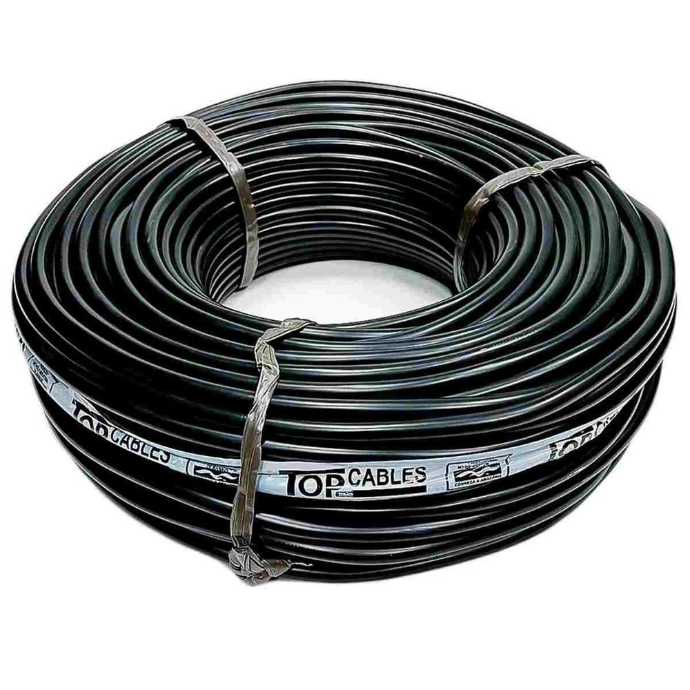 Cabo Elétrico Pp 300/500v 3x2,5mm Preto 50m Top Cables