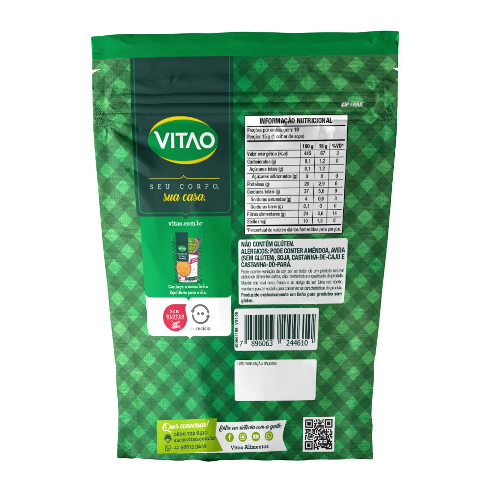 Semente de Linhaca Marrom 150G Fardo Com 12 Unidades