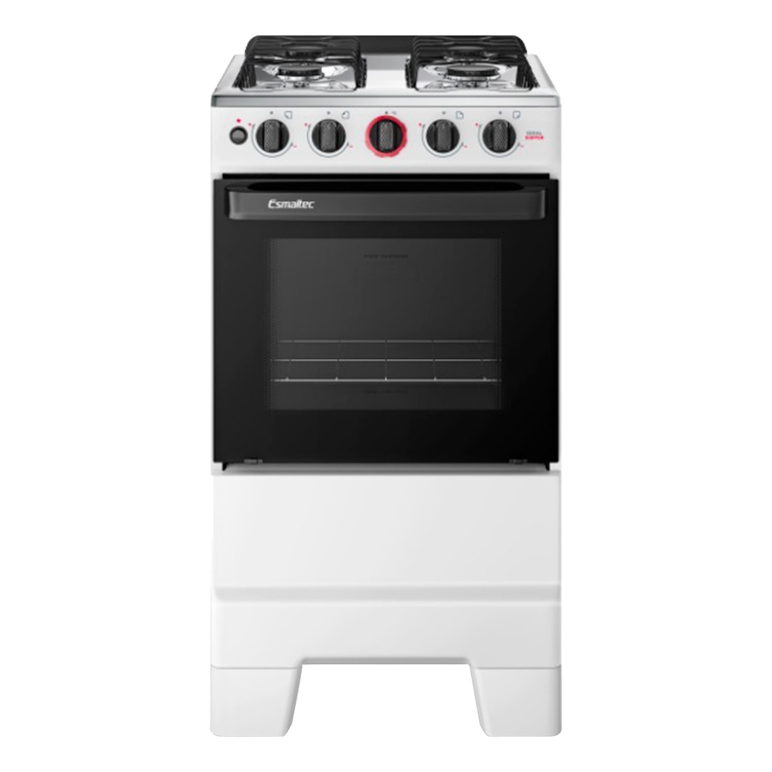 Fogão de Piso 4 Bocas Esmaltec F4IAB Ideal Super - Mesa em Aço Inox, Acendimento Automático, Branco, Bivolt