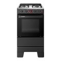 Fogão de Piso 4 Bocas Esmaltec Ideal Super F4IAP - Mesa em Aço Inox, Acendimento Automático, Preto, Bivolt