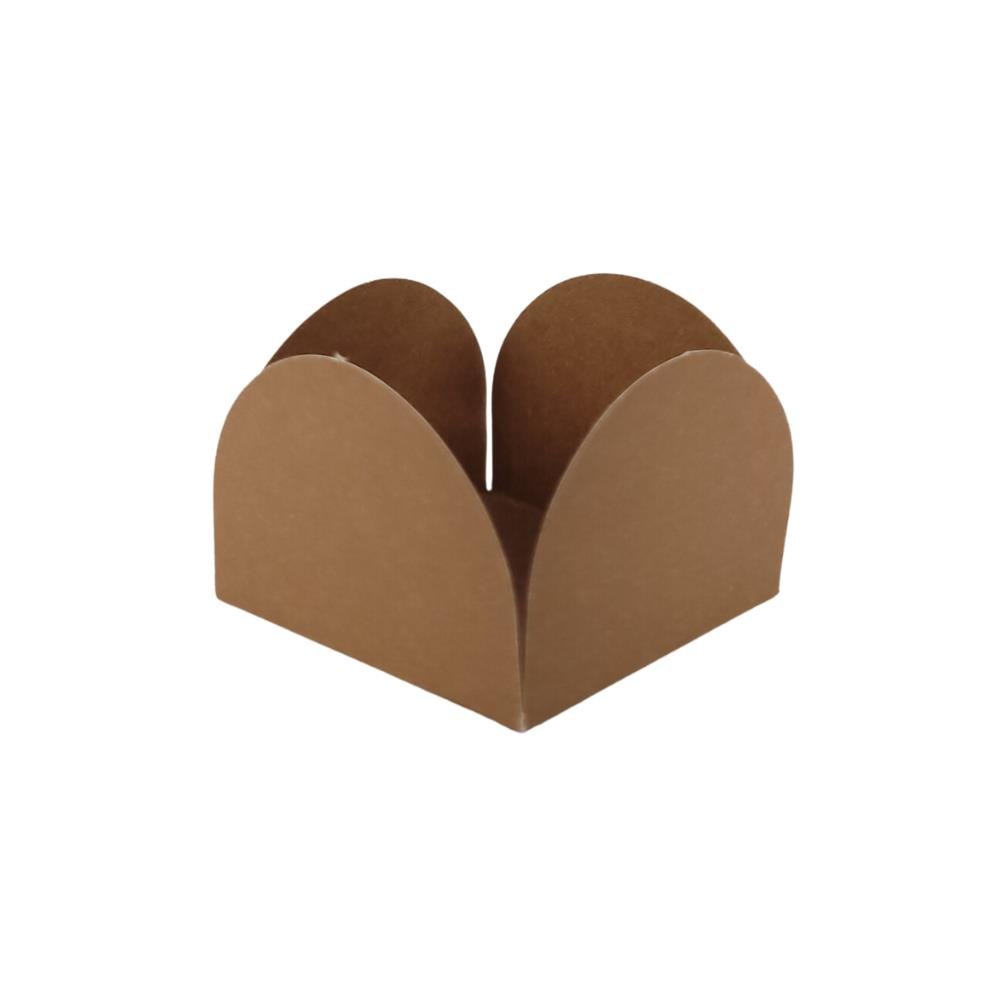 Porta Forminha 4 Petalas Marrom - Pacotinho Com 50