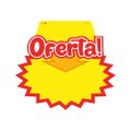 Cartaz Splash Oferta Vermelho Grande - 22Cm X 19,5Cm Pacote Com 10