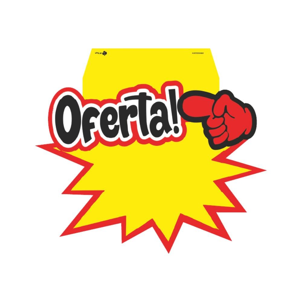 Cartaz Splash Oferta Preto Grande - 22Cm X 19,5Cm - Pacote Com 10
