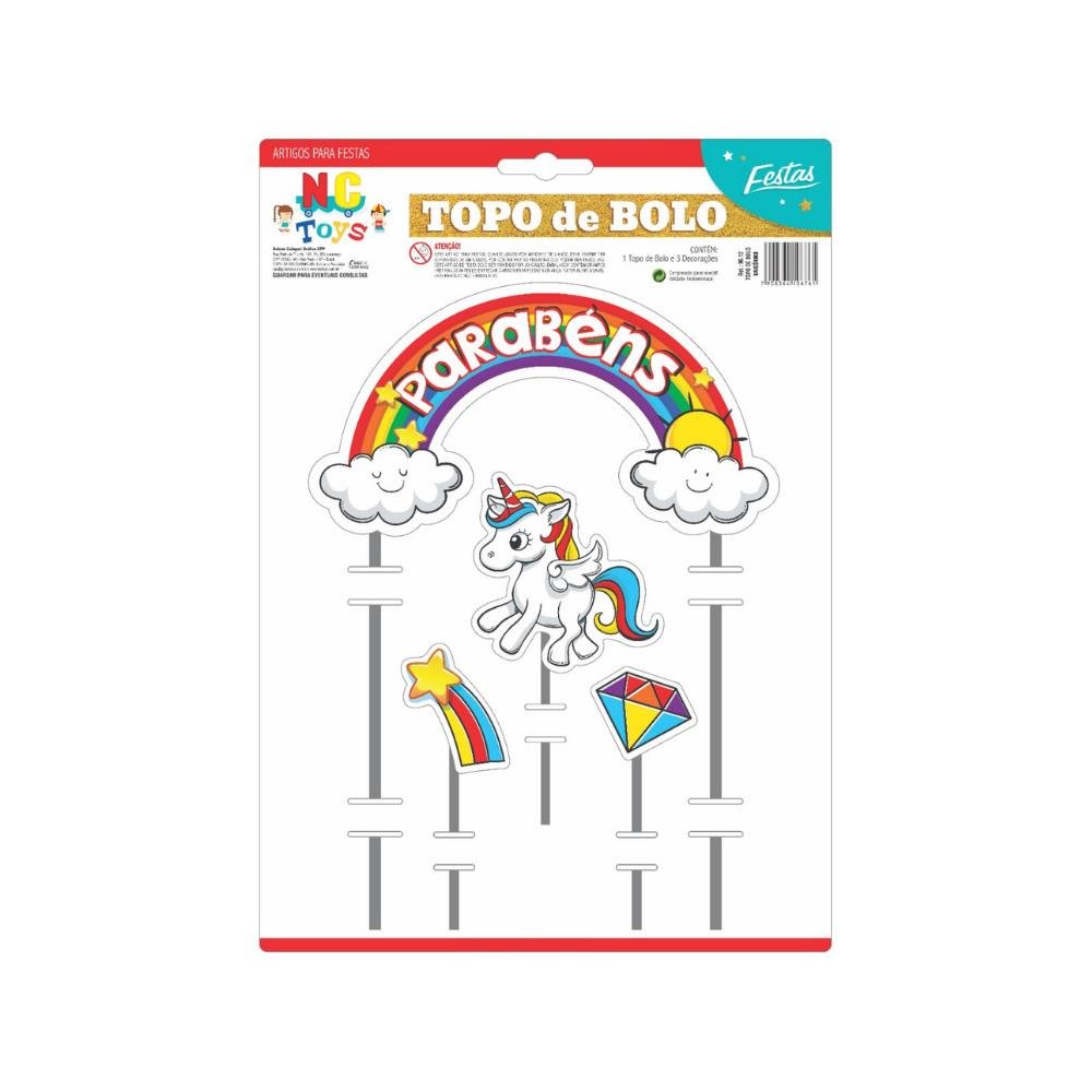 Topo De Bolo Unicornio