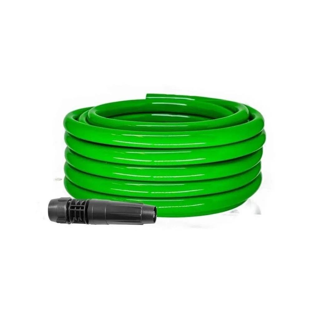 Mangueira Lisa para Jardim 20 m Kit com Esguicho e Conector Verde Famastil