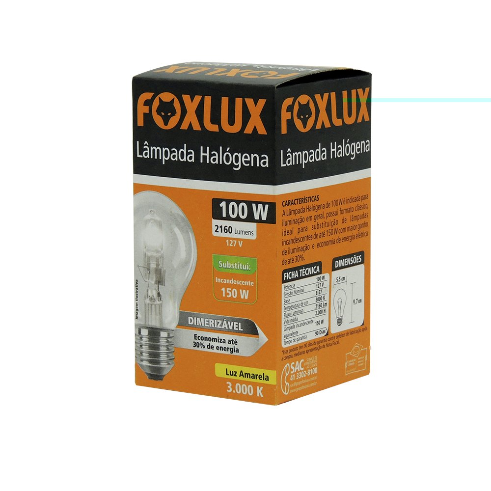 Lampada Halogena Classica 100w 127v Foxlux
