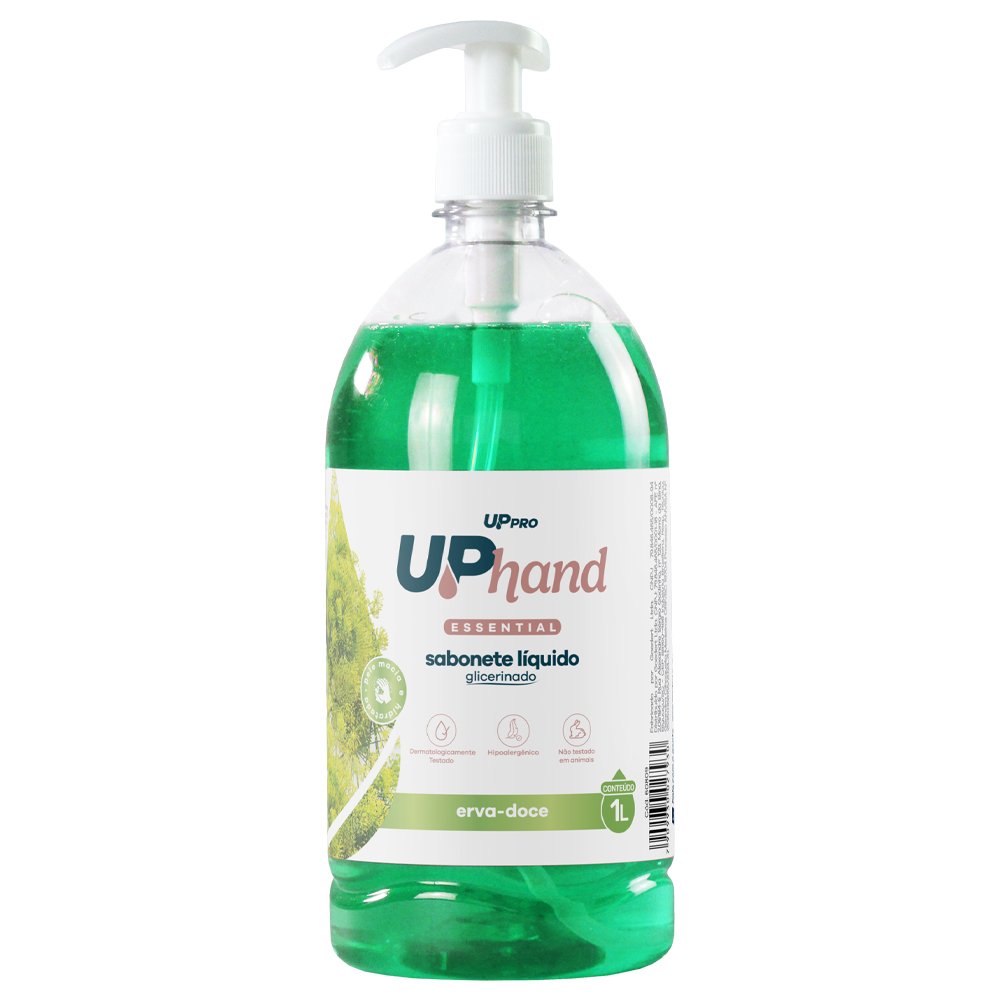 Sabonete Liquido Glicerinado Erva Doce Frasco Pump Up Hand 1L