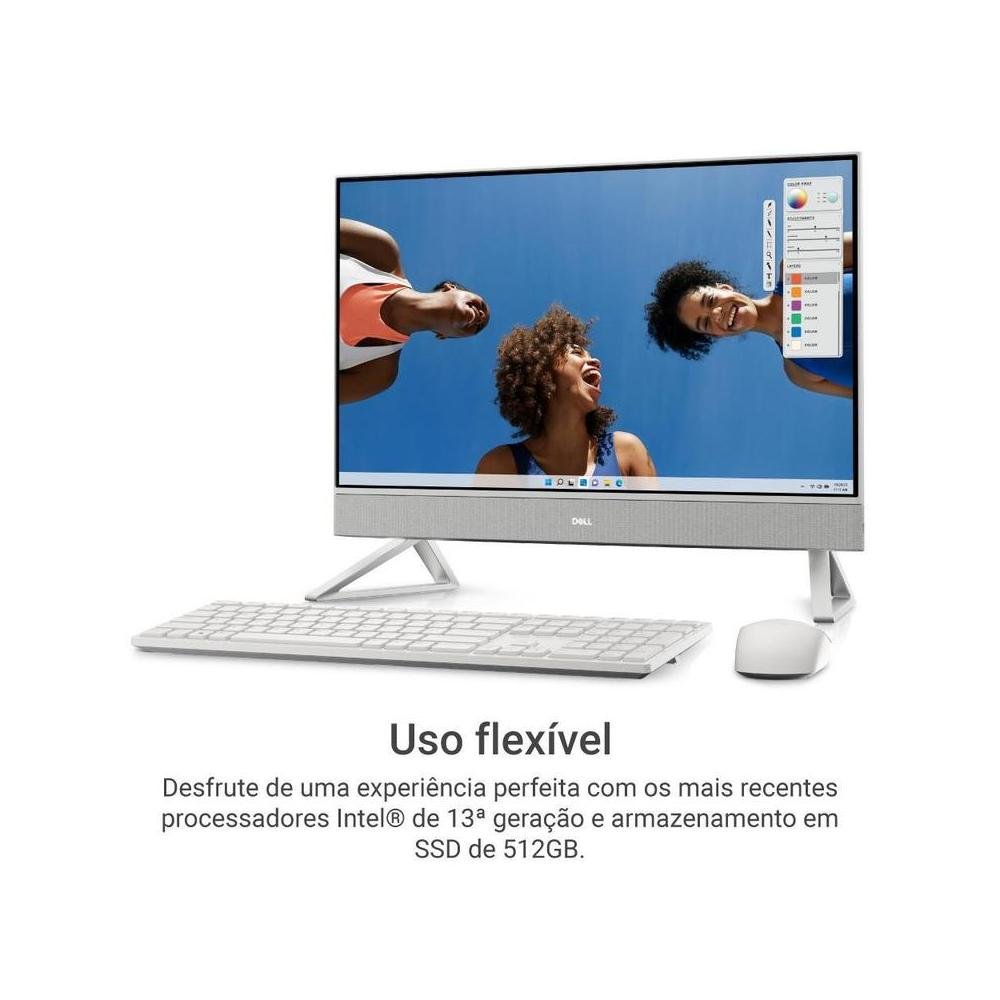 All in one Dell inspiron 5430 I5-1334u 8GB 512 SSD 24 pol - Win11 Home Branco.