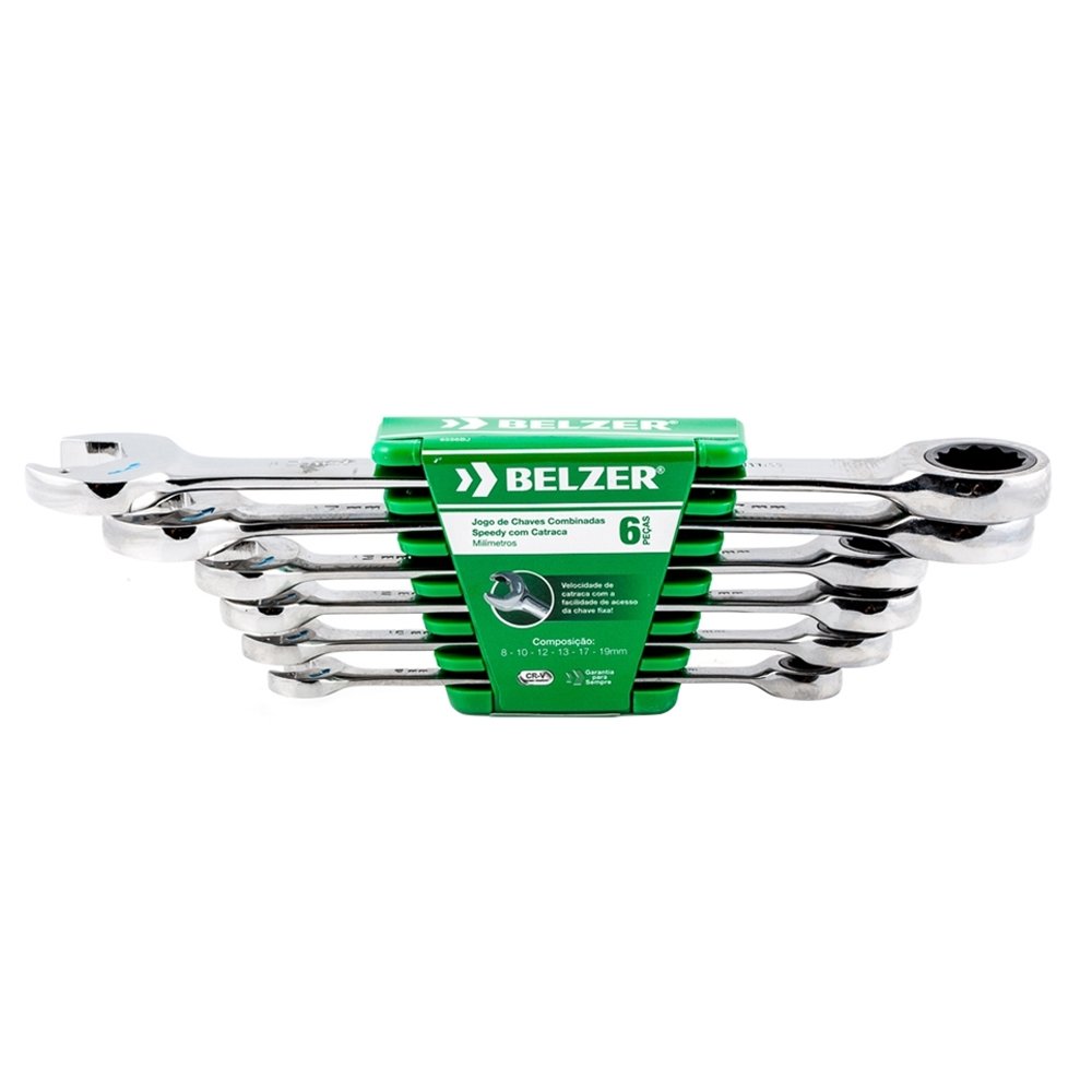 Jogo de Chaves Combinadas Belzer 8-19mm com 6 Peças