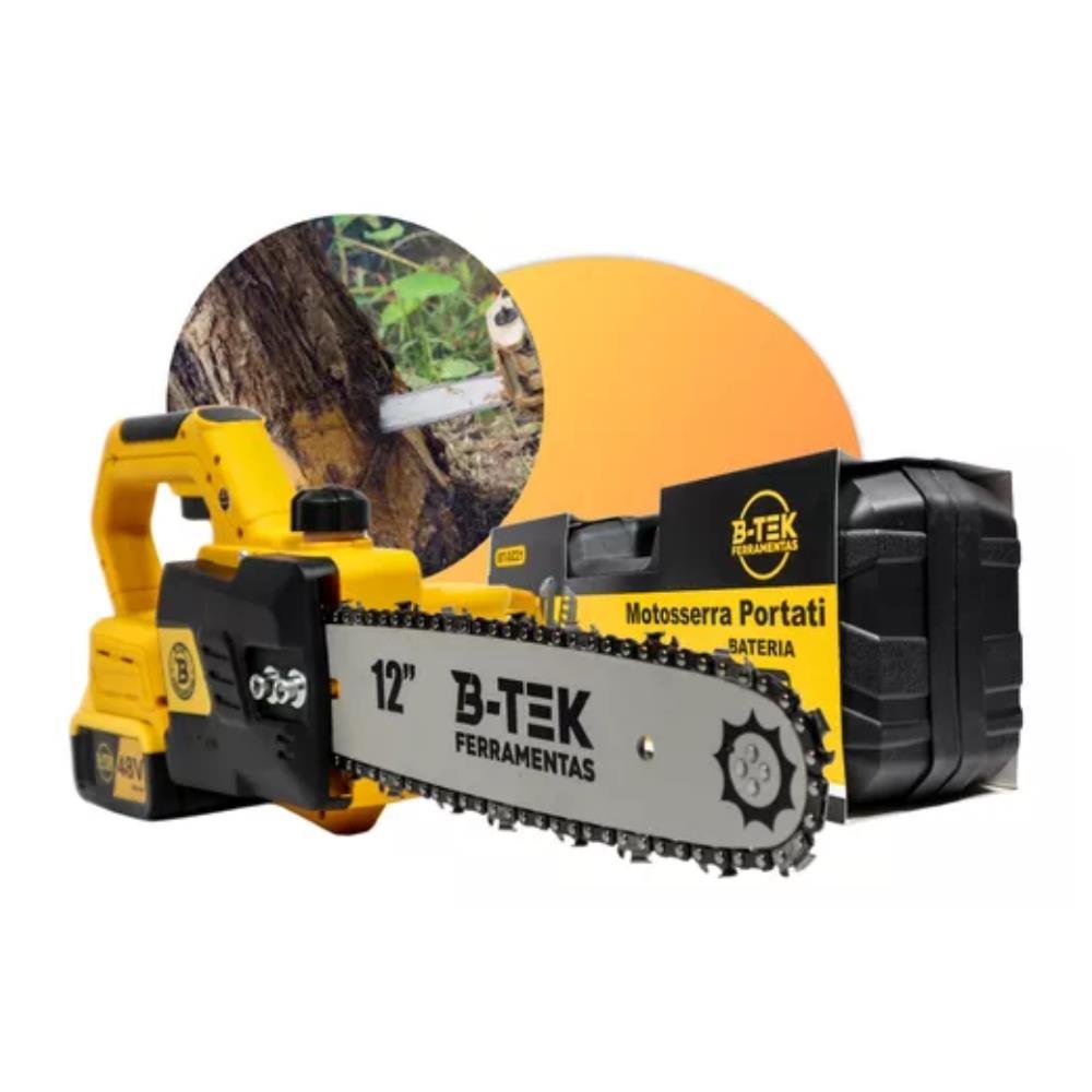 Motosserra Elétrica Portátil 12 Polegadas B-TEK 2 Baterias BT-DZ21