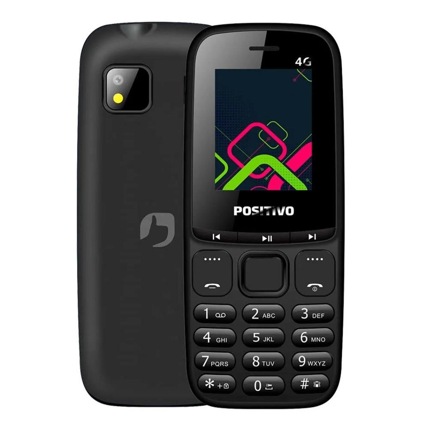Celular Positivo P26 4G Dual Chip Tela 1.8" Memória Interna 128Mb Rádio Fm Preto