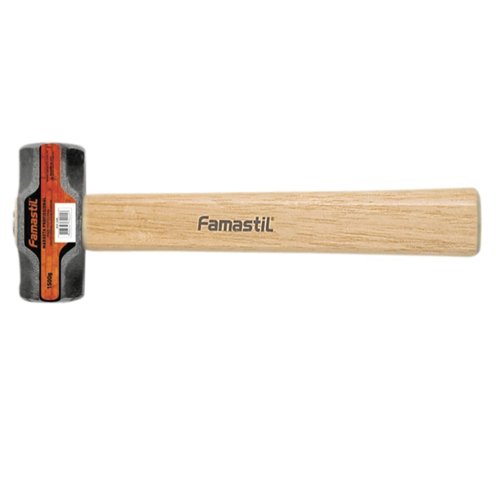 Marreta Oitavada Famastil 1000g Cabo de madeira com cunha