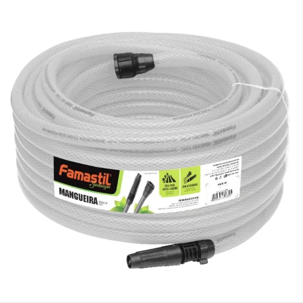 Mangueira Trançada Jardim 15m Cristal kit