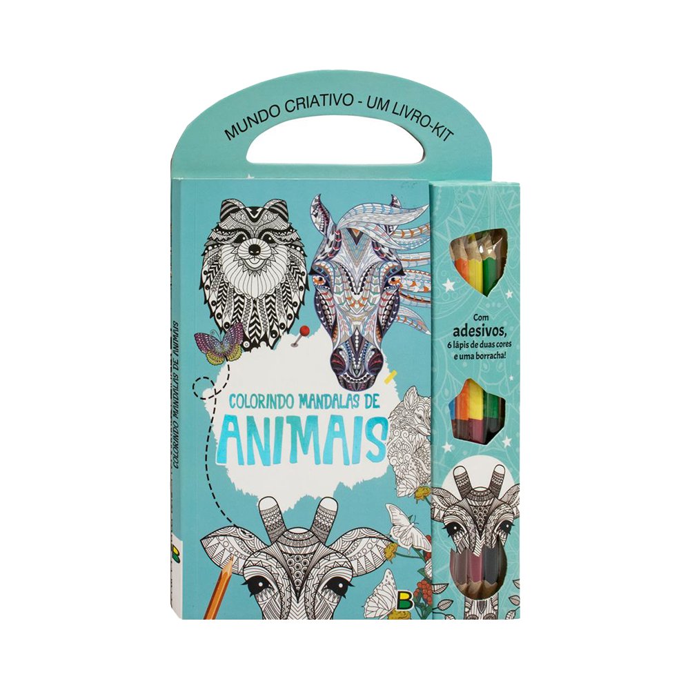 Livro Kit Colorindo Mandalas Animais 5 anos