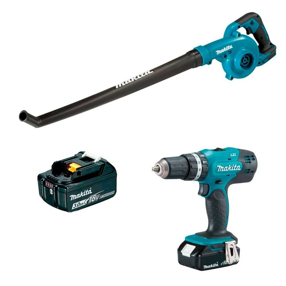 Kit Parafusadeira/furadeira E Soprador De Ar A Bateria 18v 3.0ah Kit Dhp453+dub Makita