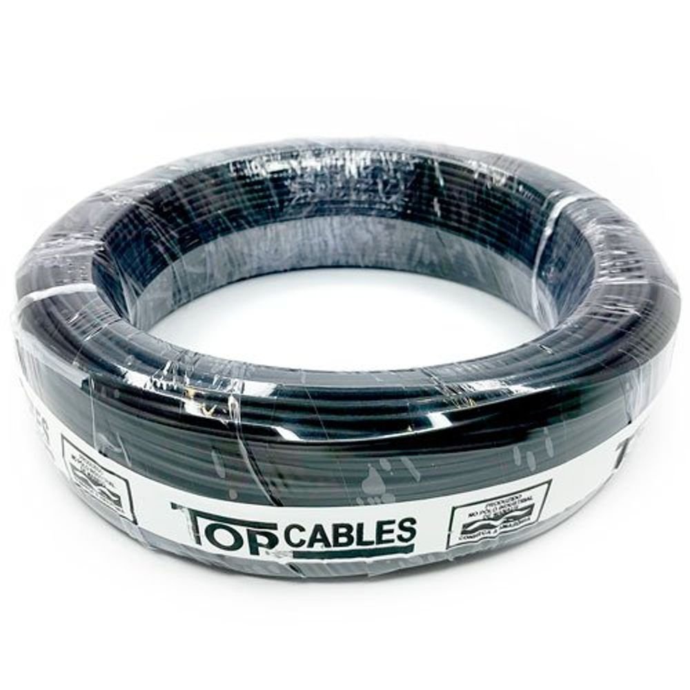 Cabo Elétrico 6 Mm Preto Peça Com 100 Metros Top Cables