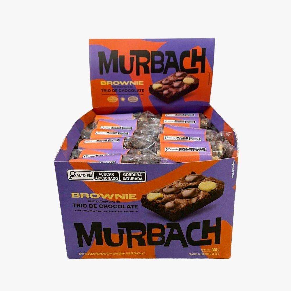 Brownie Murbach Doces Trio de Chocolates 80g Display 12 Unidades