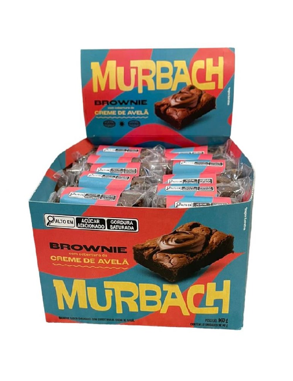 Brownie Murbach Doces Creme de Avelã 80g Display 12 Unidades
