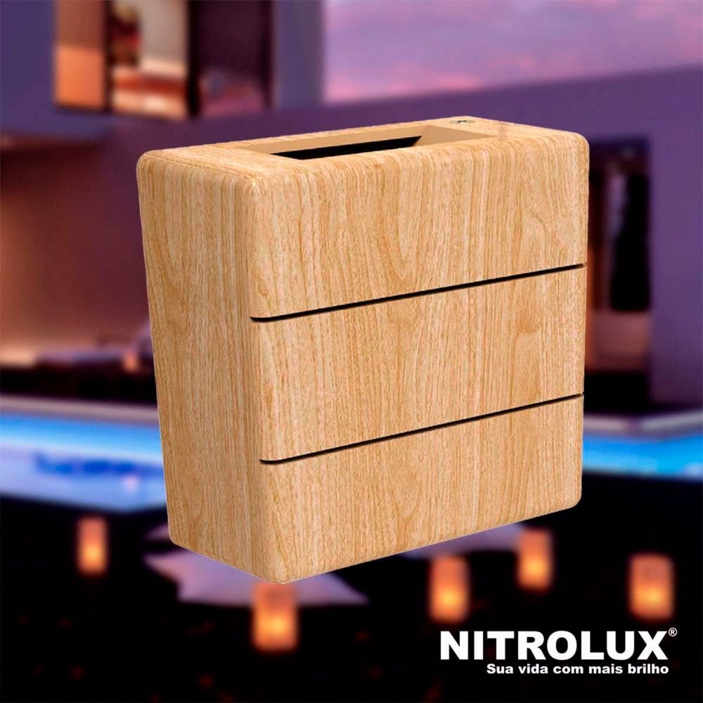 Arandela Led 3000k Luz Amarela 6w Bivolt Al-13 Madeira Nitrolux