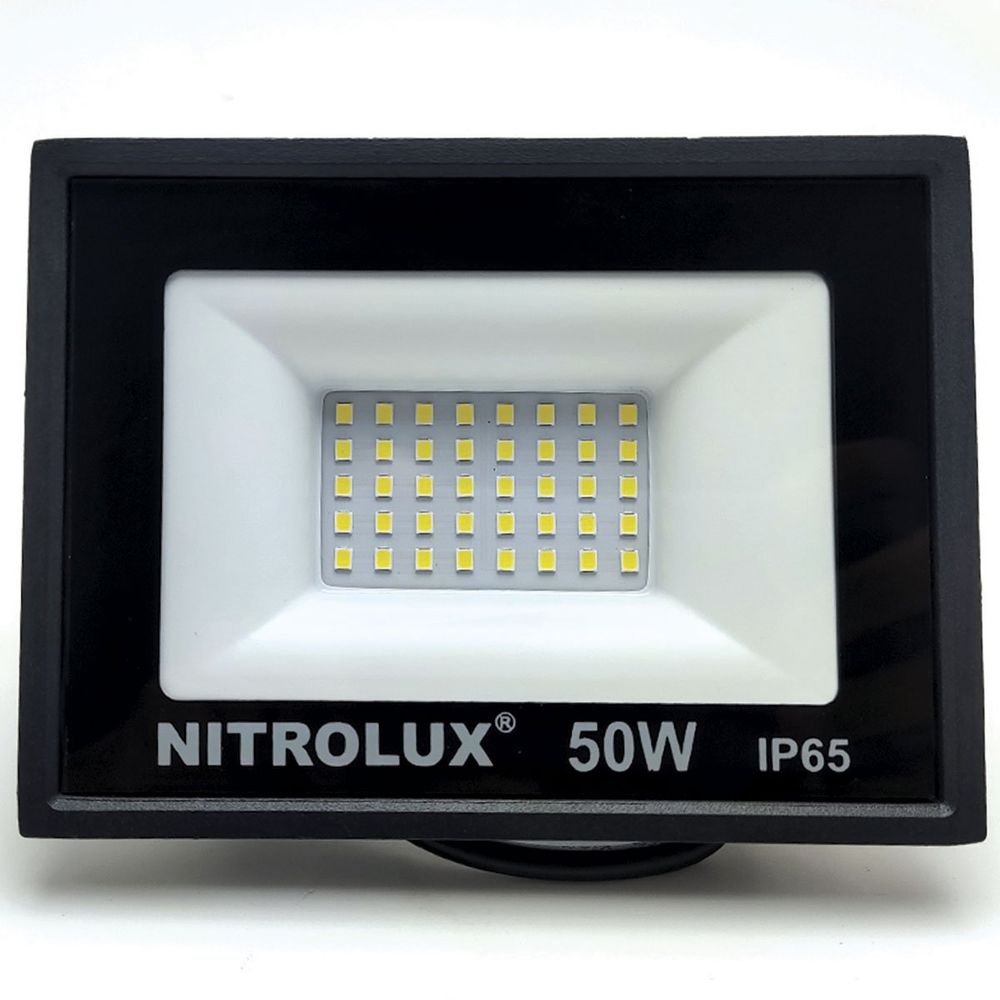 Refletor Led 6500k Luz Branca 50w Bivolt Preto Nitrolux