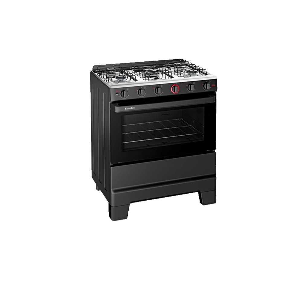 Fogão de Piso Esmaltec 5 Bocas Ideal Super F5IAP 5121 - Acendimento Automático, Preto, Bivolt