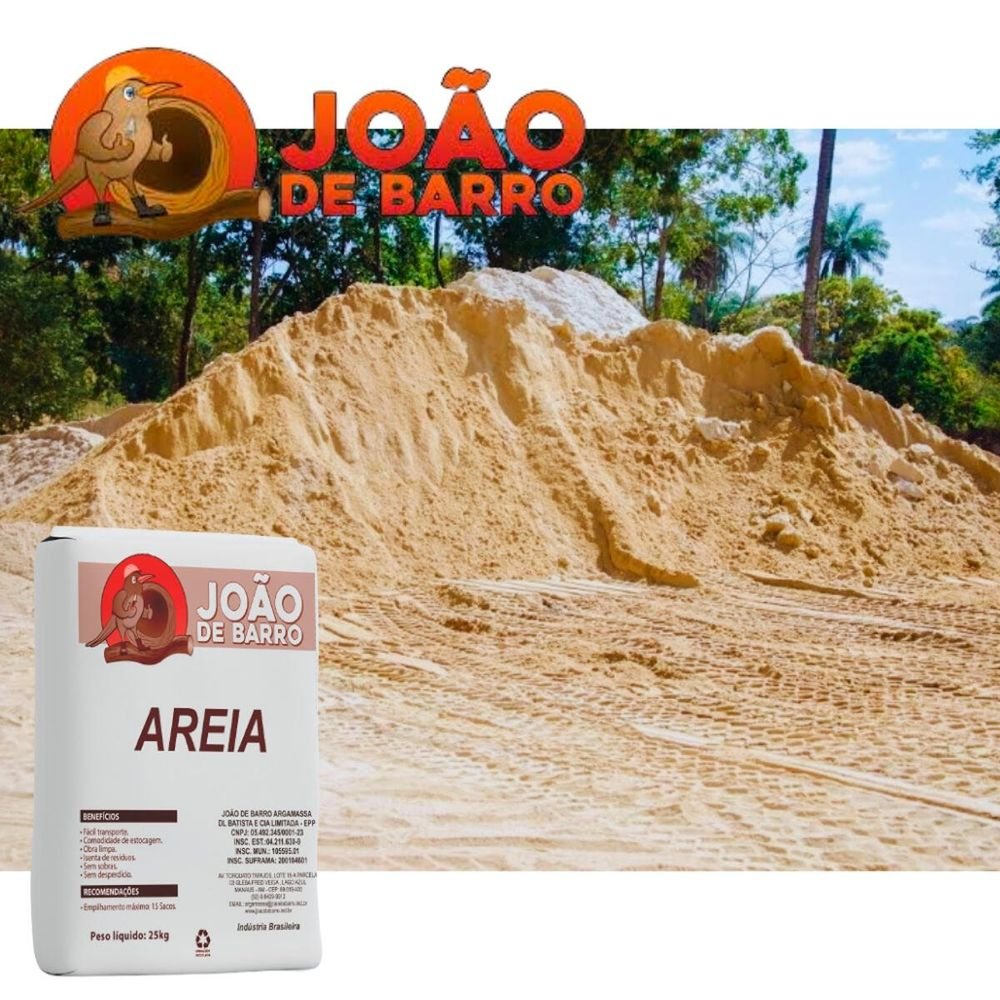 Areia Peneirada Ensacada Embalagem Plástica 25kg João De Barro