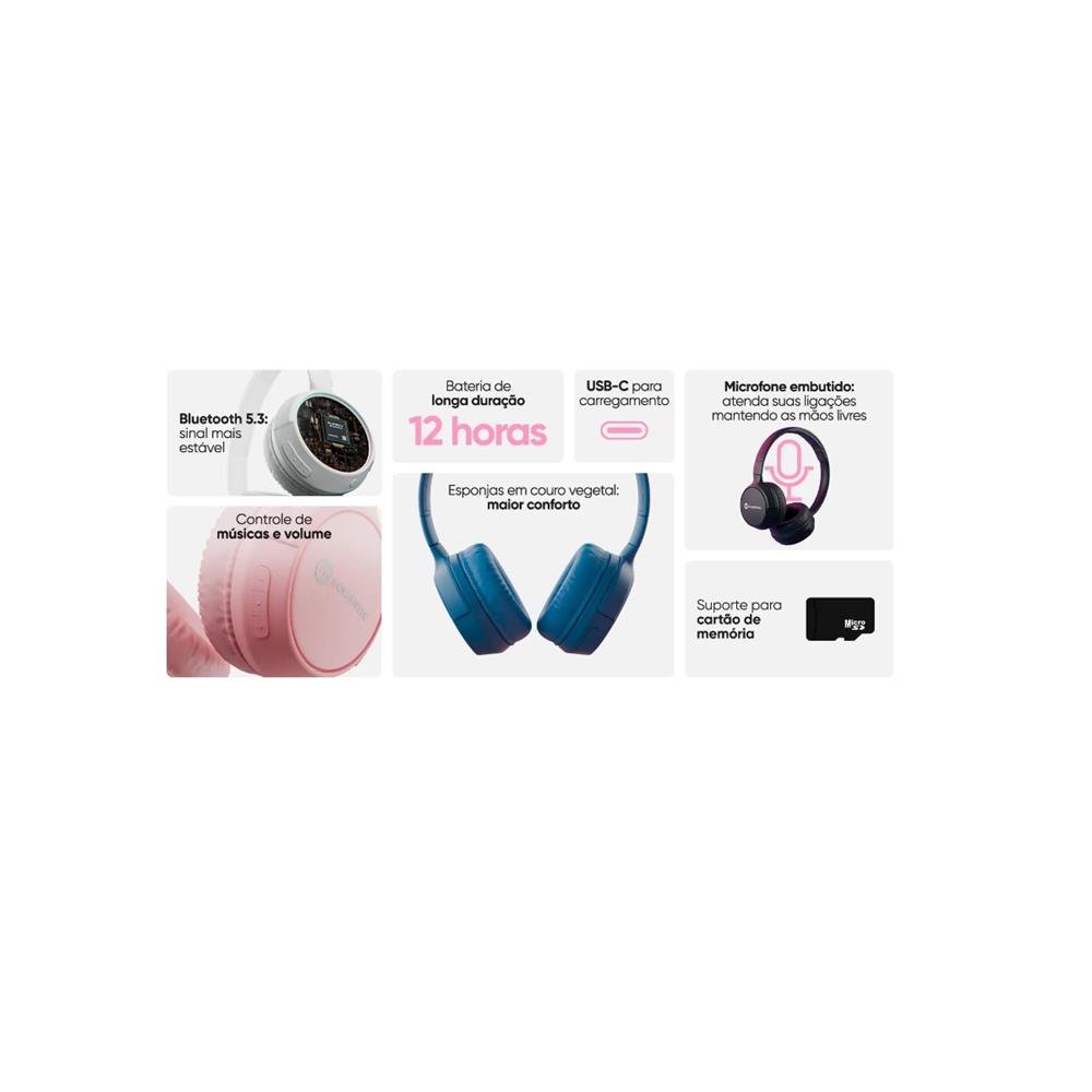 Headphone Bluetooth Goldentec GT Go Branco