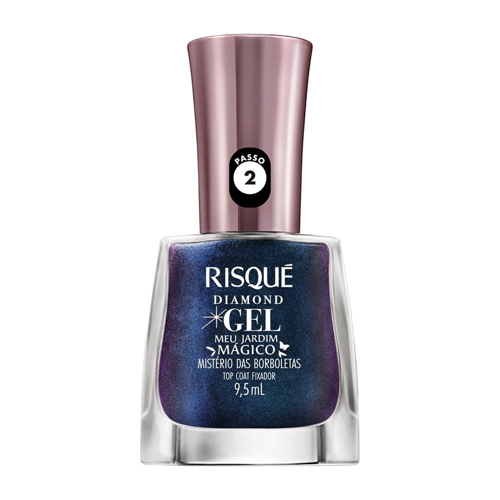 "Esmalte Risqué Gel Top Coat Fixador - Mistério das Borboletas Comercial 9,5ml