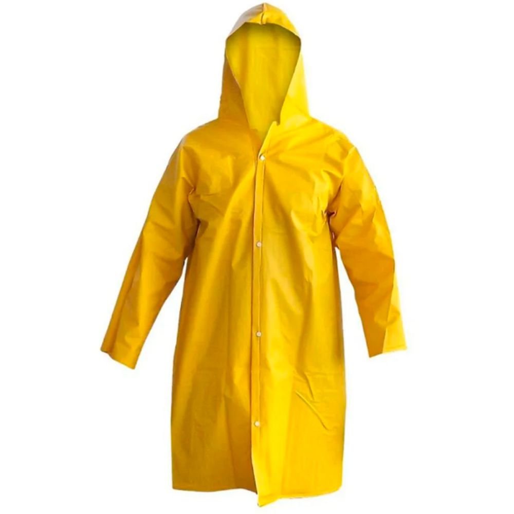 Capa De Chuva Pvc Forrada Tam M Standard Amarela Brascamp