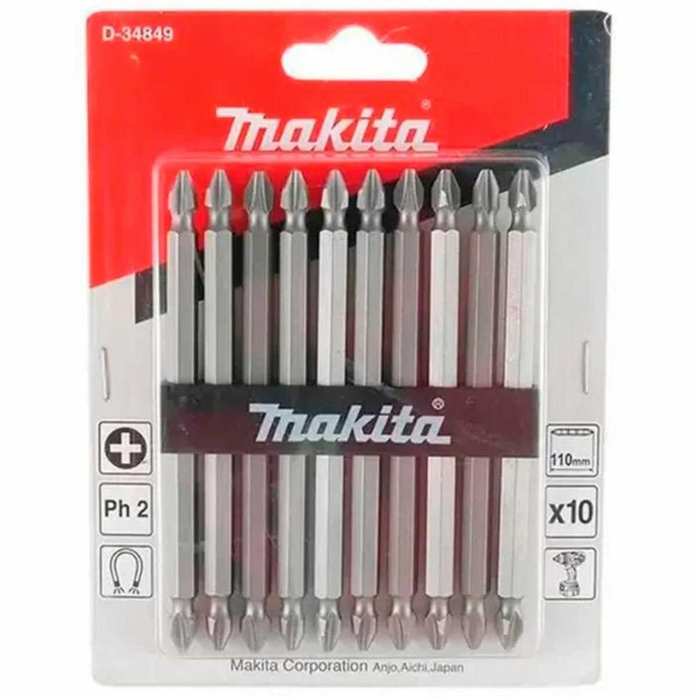 Jogo De Bits Ponta Philips 2x110mm D-34849 10 Peças Makita