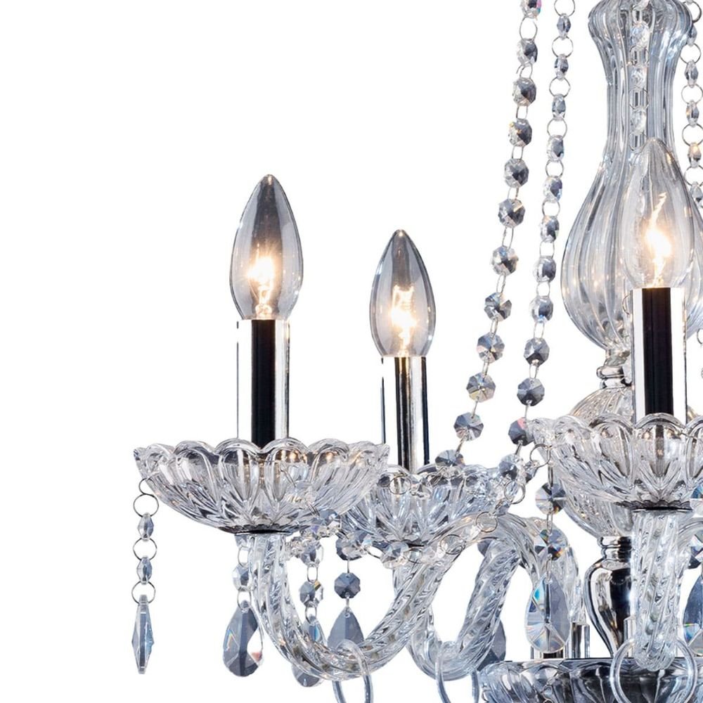 Lustre Clássico 5 Luzes E14 Transparente Bronzearte