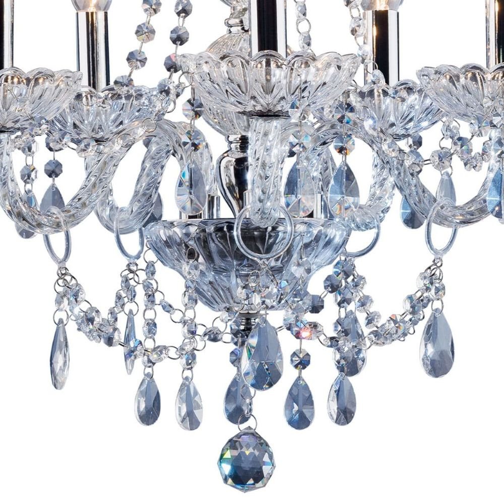 Lustre Clássico 5 Luzes E14 Transparente Bronzearte