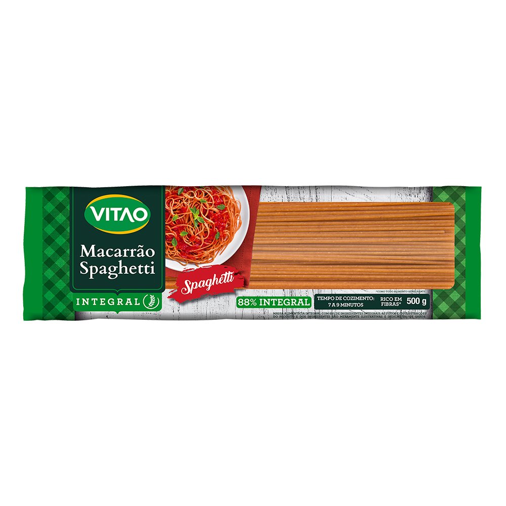Macarrao Integral Spaghetti 500g Fardo Com 12 Unidades