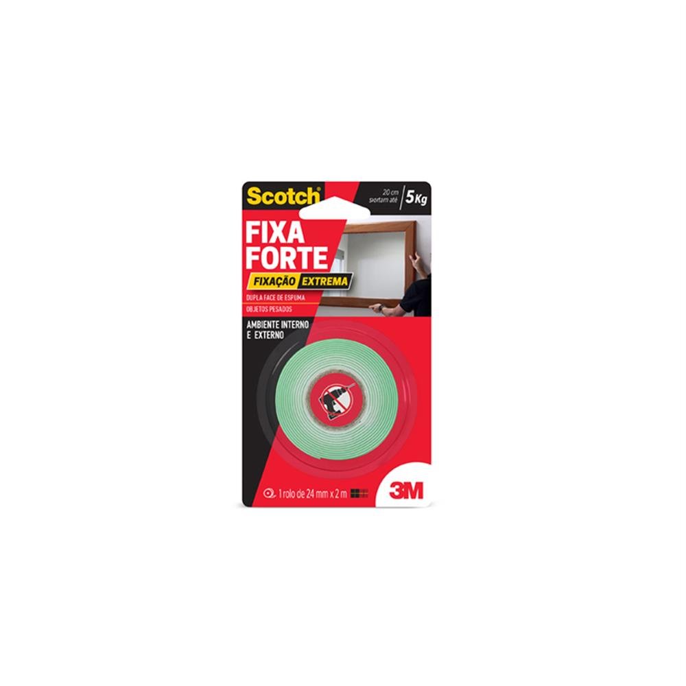 Fita Dupla Face Fixa Forte 24X2m 5Kg 3M