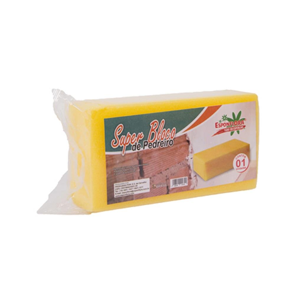 Espuma Pedreiro Bloco Amarelo 200X110x60 Esponflora C/60