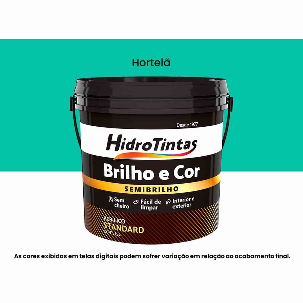 Tinta Acrílica Standard Semibrilho 15l Brilho E Cor Hortelã Hidrotintas