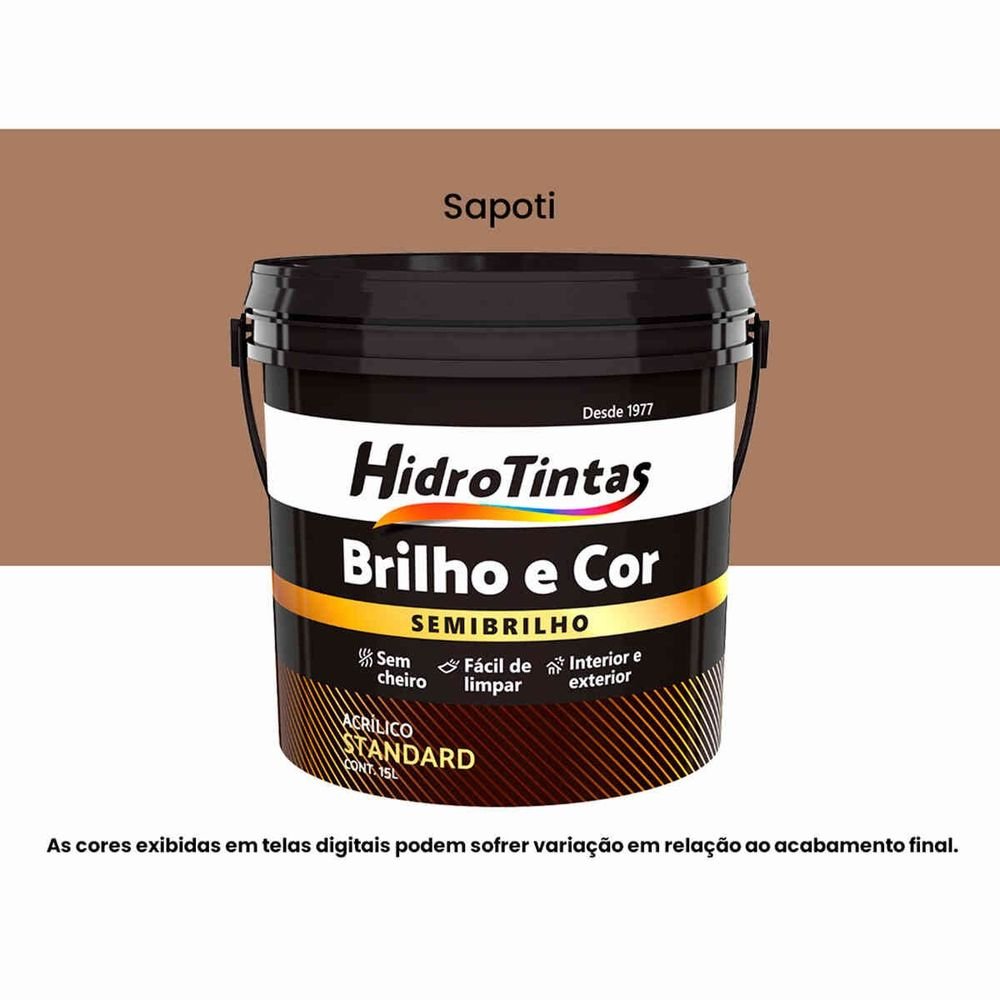 Tinta Acrílica Standard Semibrilho 15l Brilho E Cor Sapoti Hidrotintas